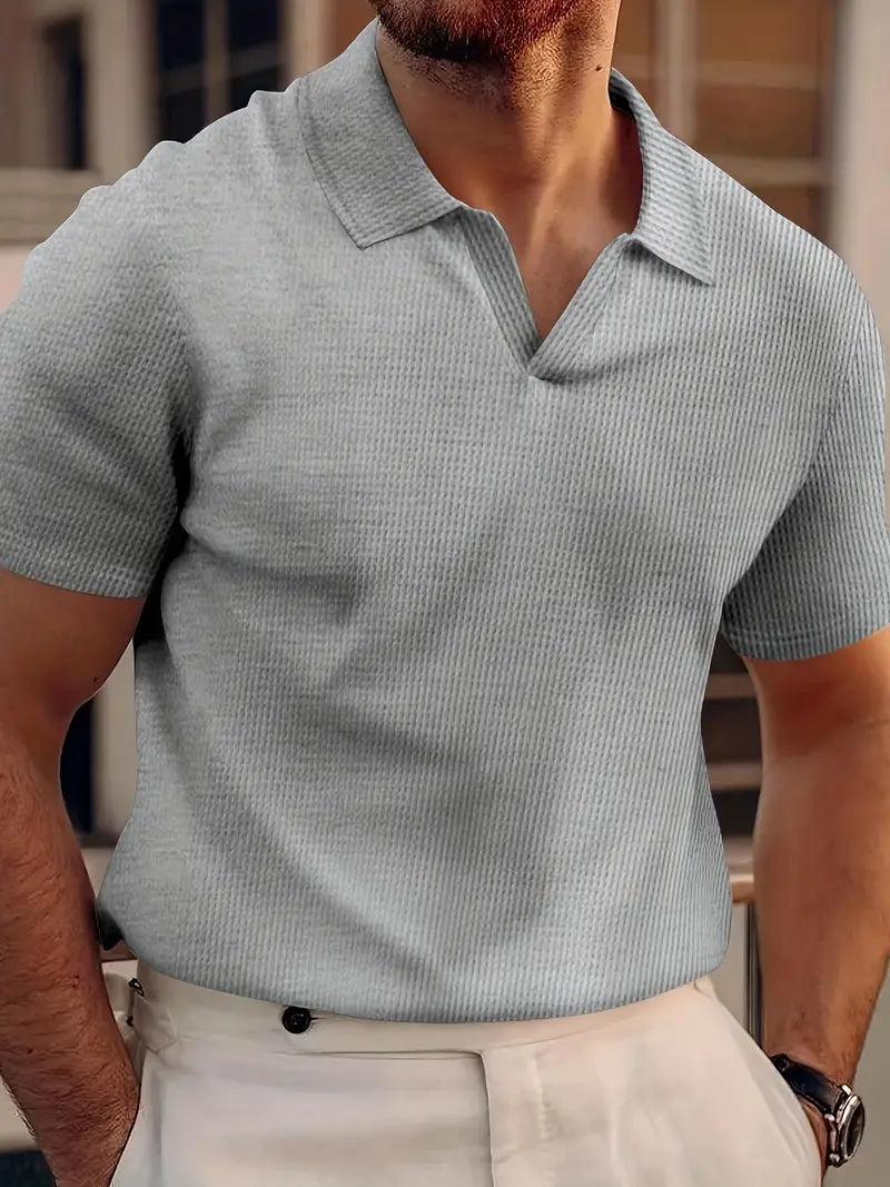 Carl - Polo classique en maille gaufrée pour homme