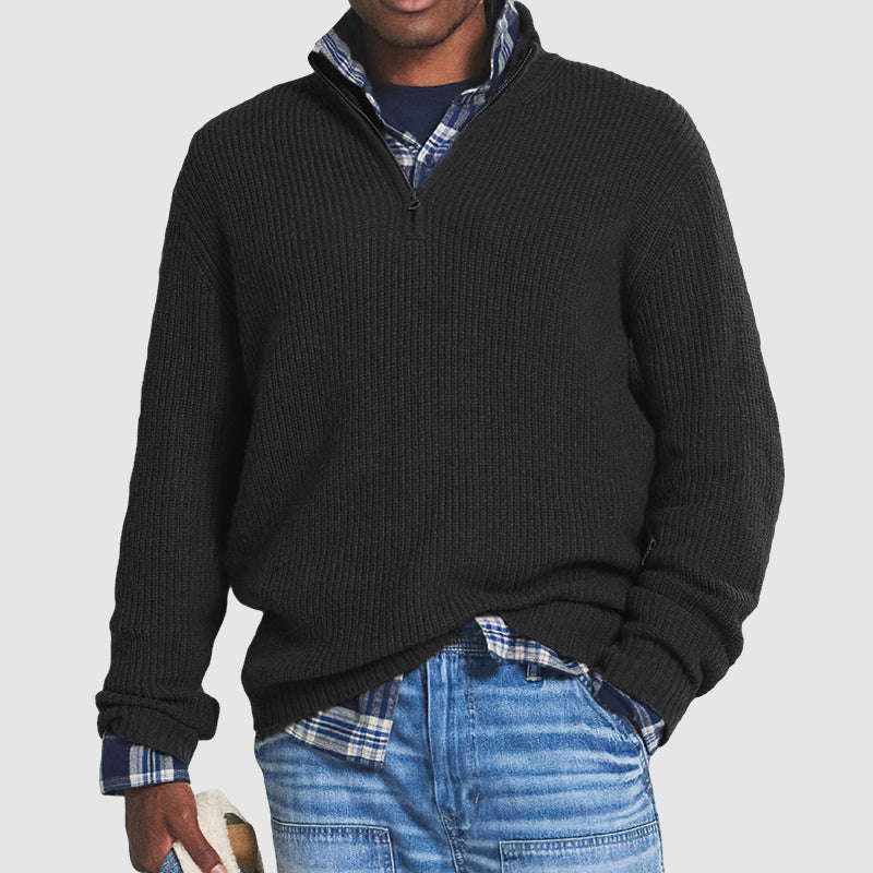 Constantine - Pull en cachemire homme business casual avec zip