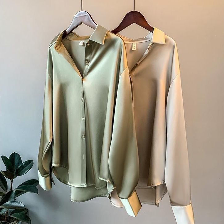 Melissa - Blouse en satin décontractée pour femme
