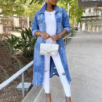 Moon - Veste en denim longue et élégante