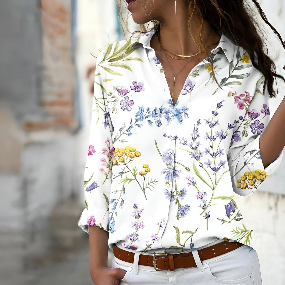 Evaline - Blouse décontractée imprimée pour femme